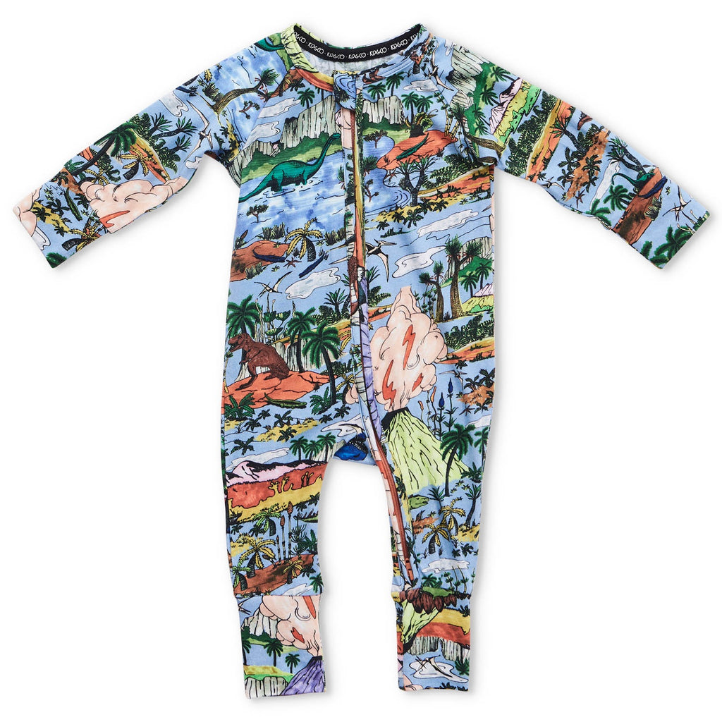 Jurassic Organic L/S Zip Romper