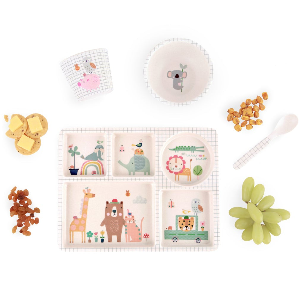 Animal Village Divided Plate Set