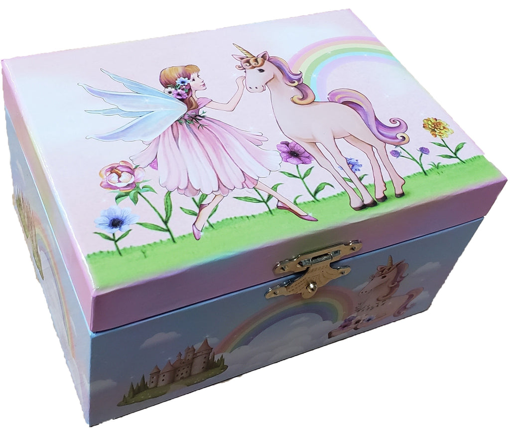 Fairy unicorn musical jewellery box