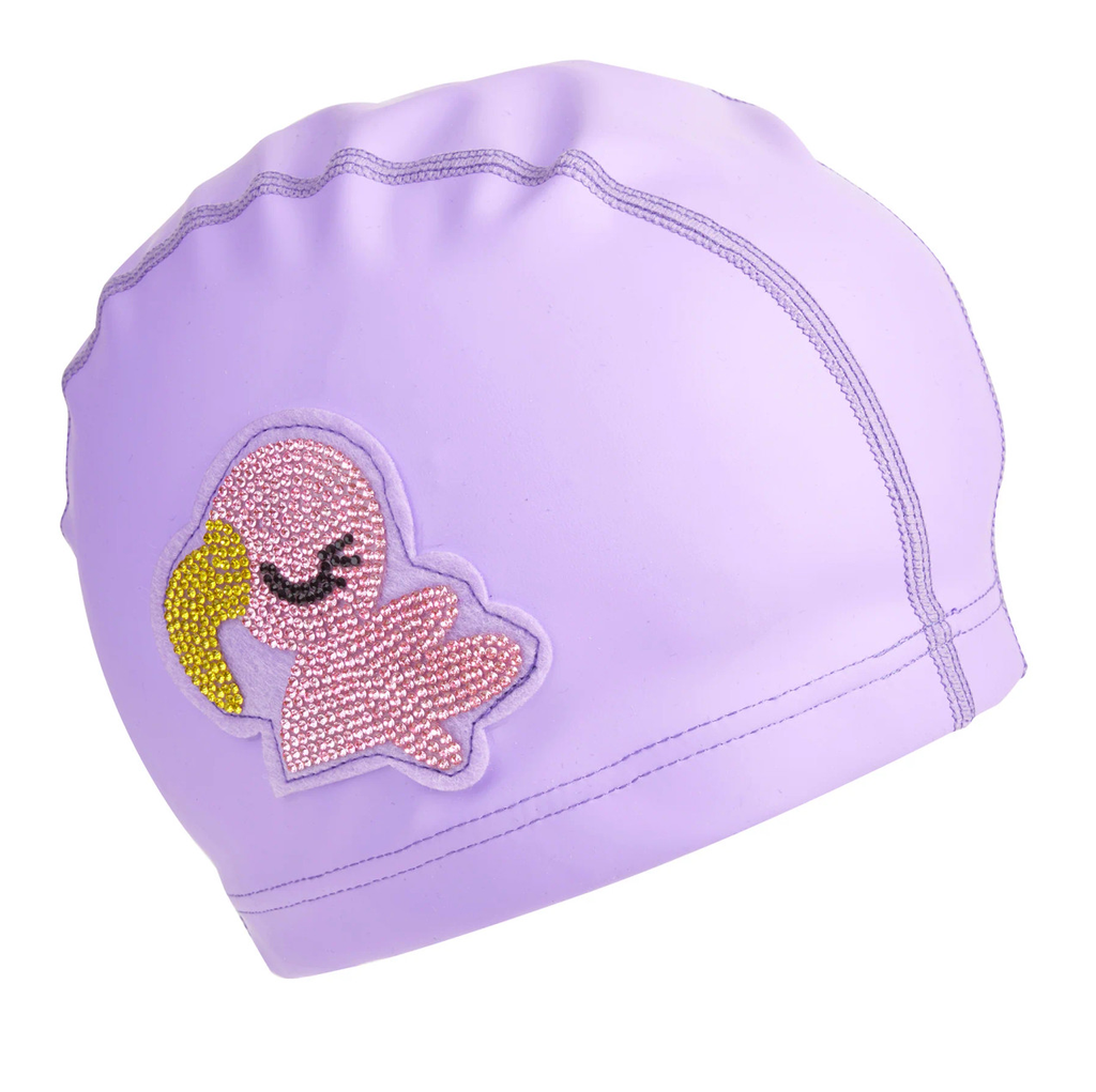 Purple Flamingo Swim Cap