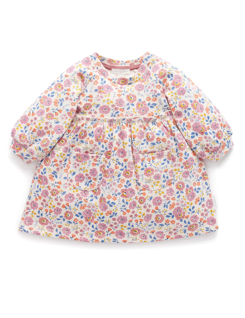 Fleece Dress - Pansy Print