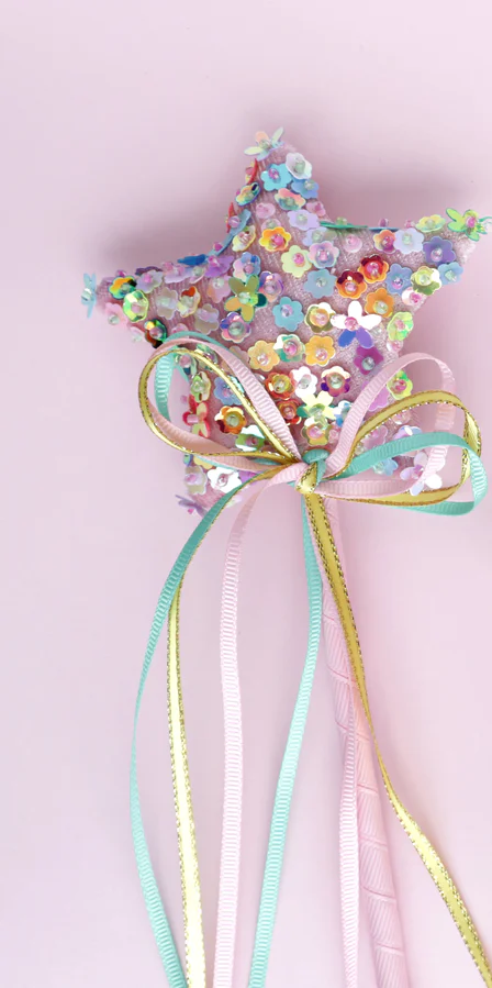 Floral Sequin Star Wand