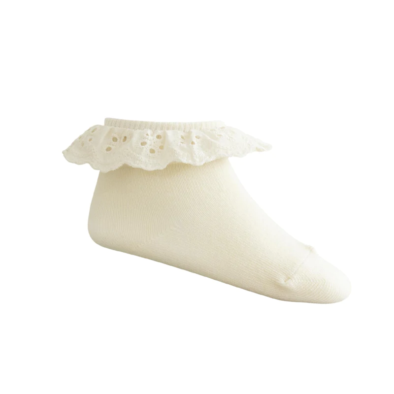 Frill Ankle Sock - Milk