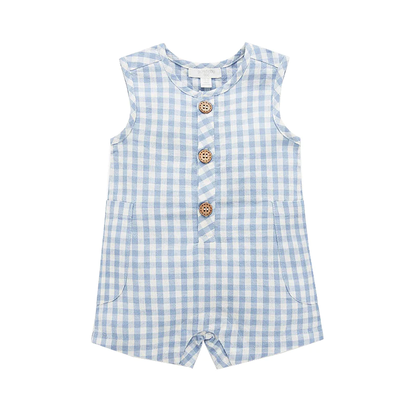 Gingham All in One - Dusty Blue