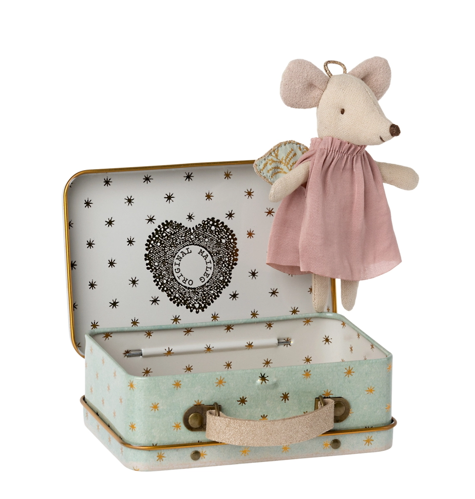 Angel Mouse in Suitcase