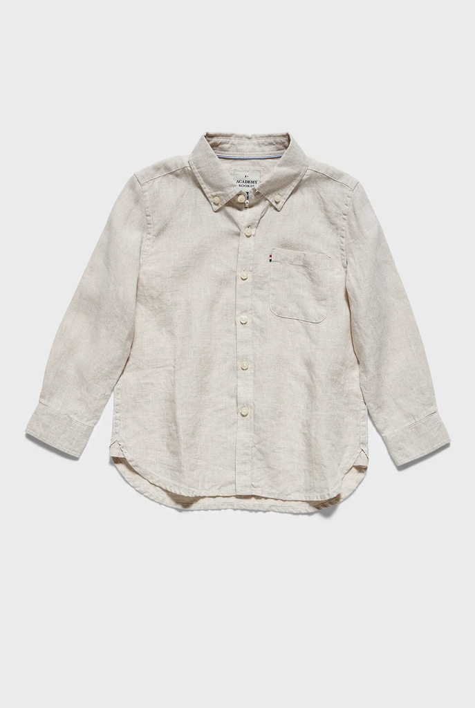 Kids Hampton Linen Shirt - Oatmeal