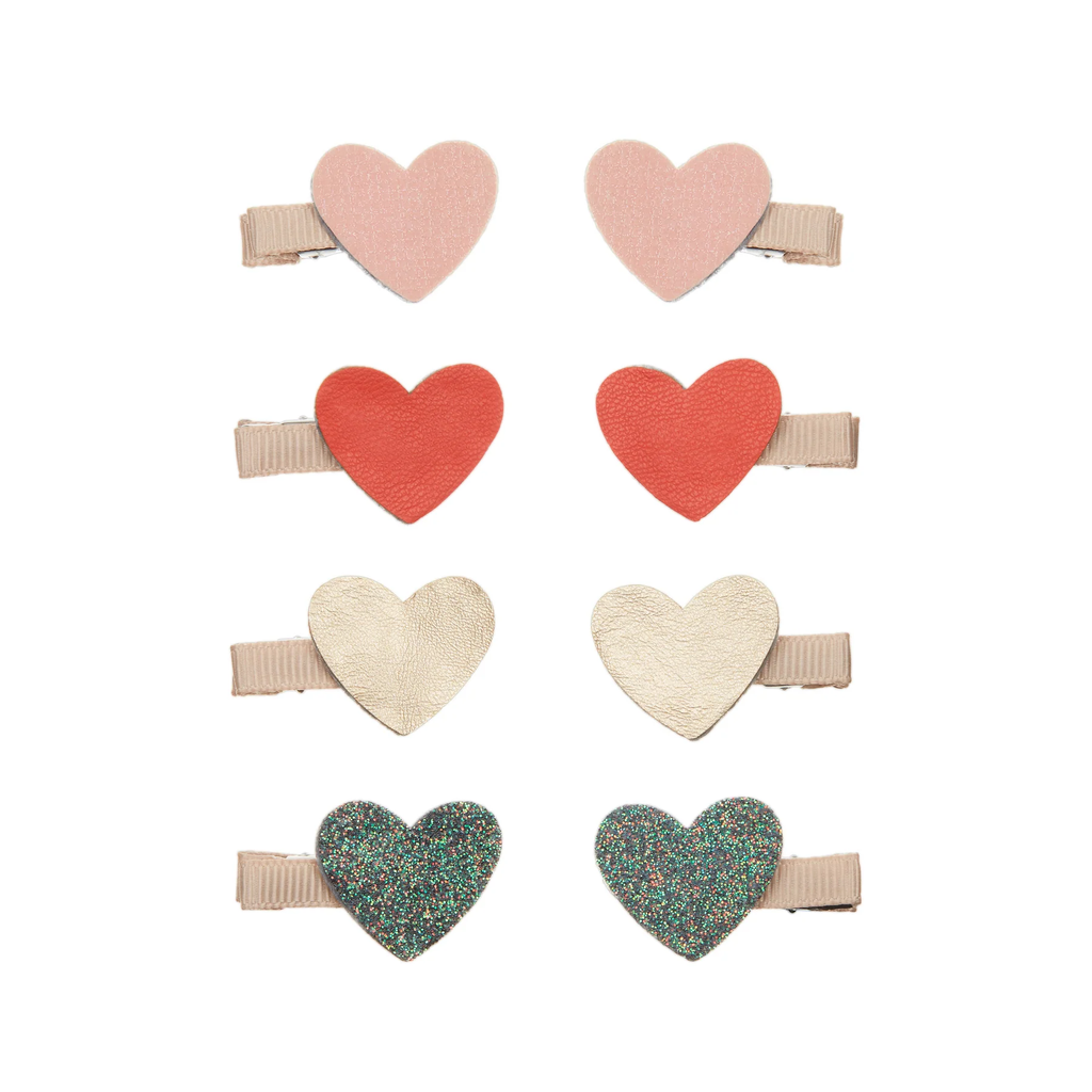 Heart Mini Clips - Retro Rainbow