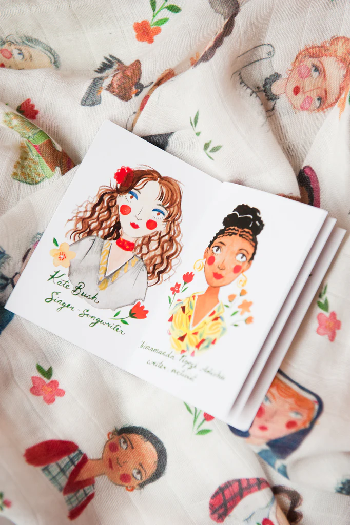 Iconic Women: Swaddle & Book Gift Set