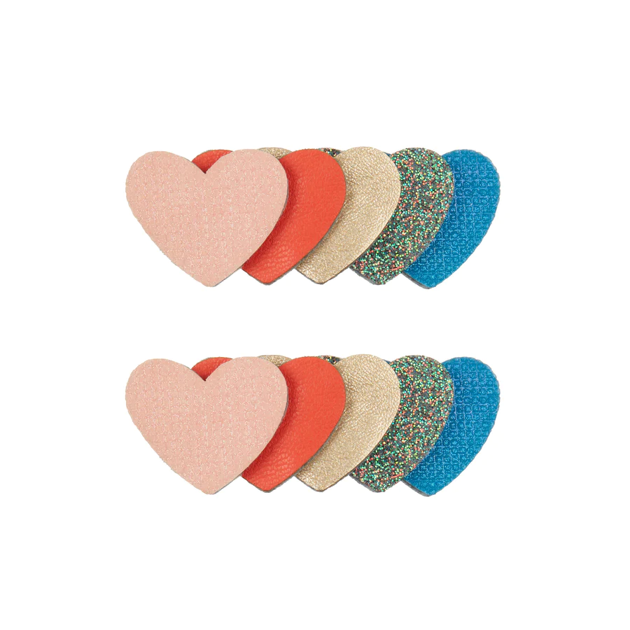 Layered Heart Clips - Retro Rainbow