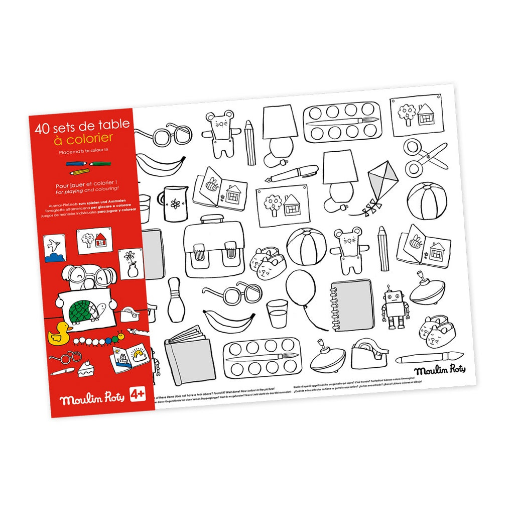 Moulin Roty Popipop 40 placemats to colour