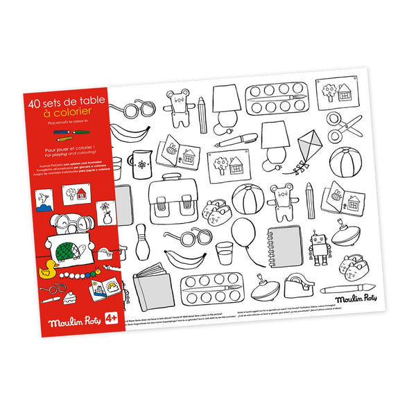 Moulin Roty Popipop 40 placemats to colour