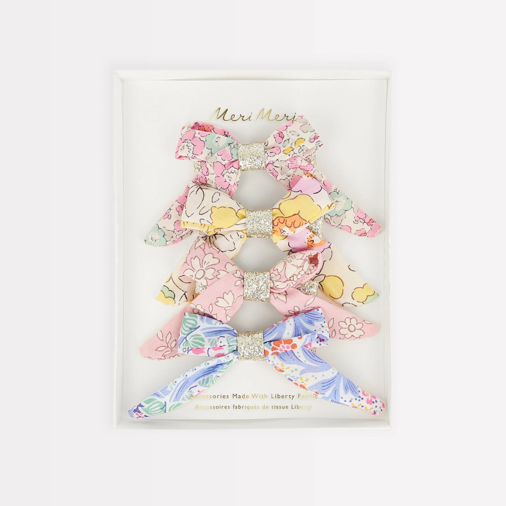 Floral Bow Hair Clips