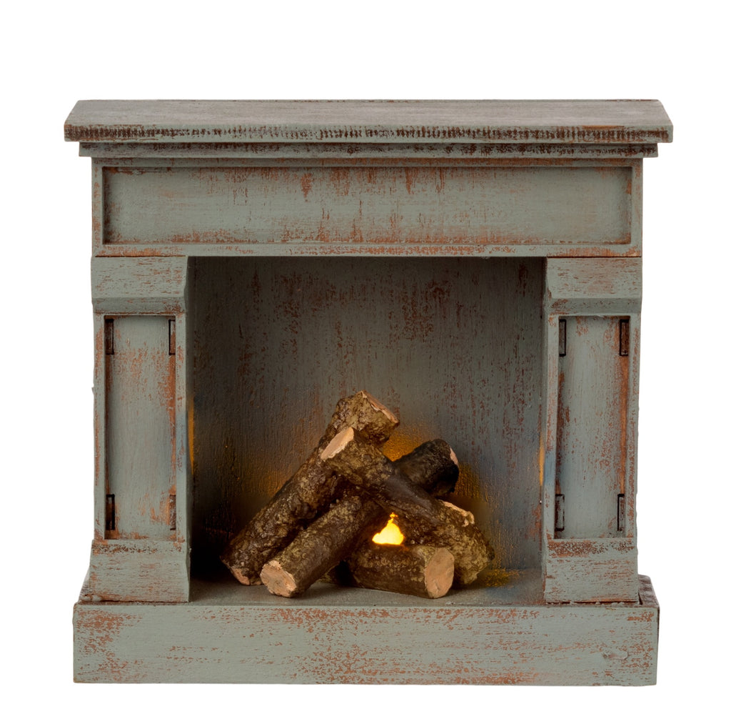 Miniature Fire Place - Vintage Blue