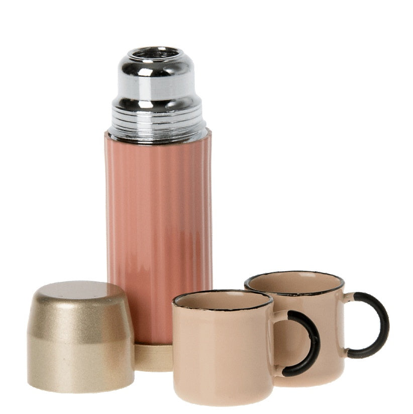 Miniature Thermos and Cups - Coral