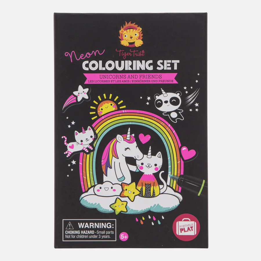 Unicorn & Friends Neon Colouring Set