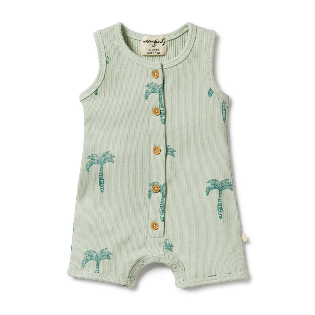 Palm Tree Organic Rib Growsuit