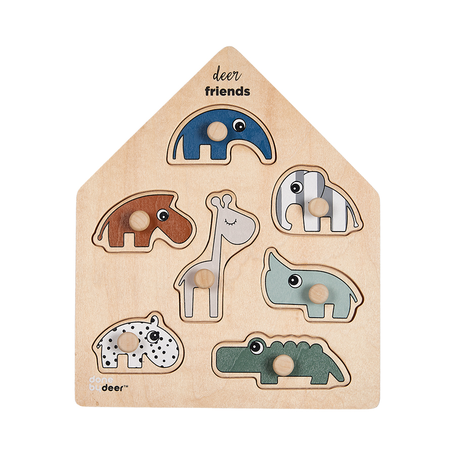 Deer friends peg puzzle