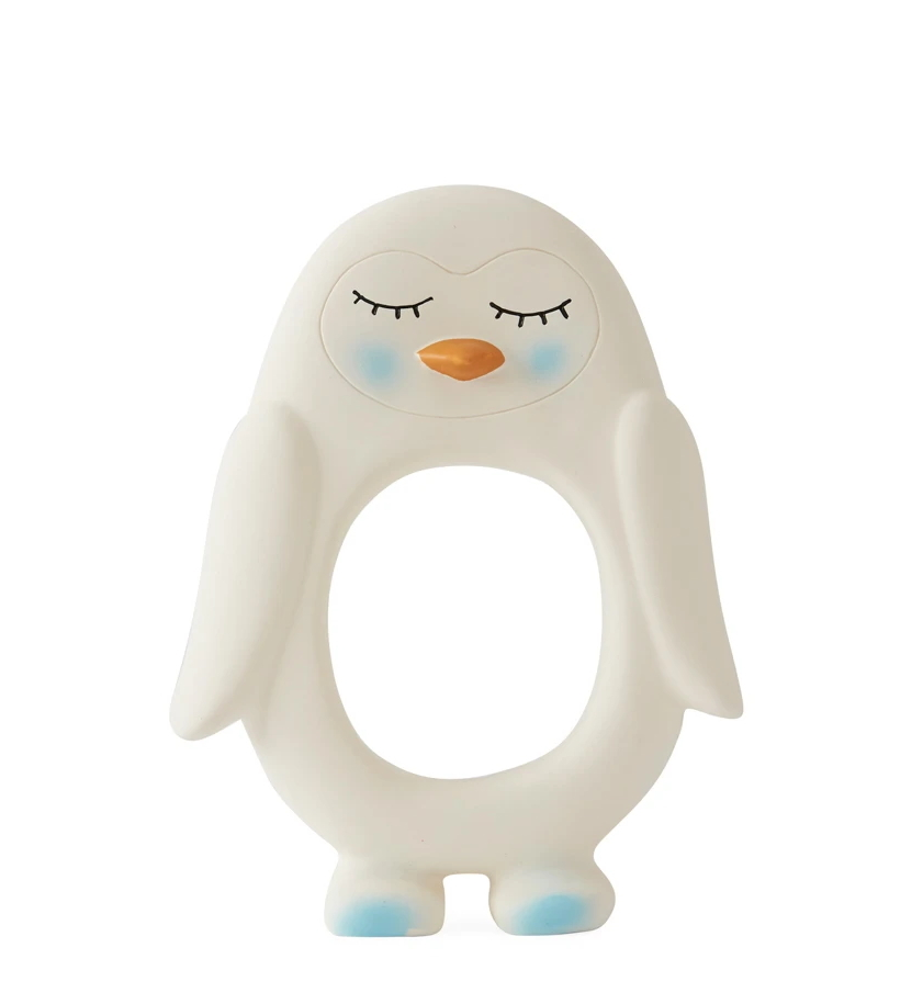 Penguin Baby Teether - off-white