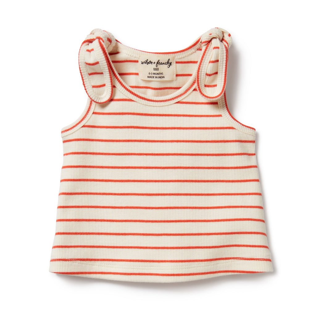 Petit Rouge Organic Tie Singlet Bloomer Set