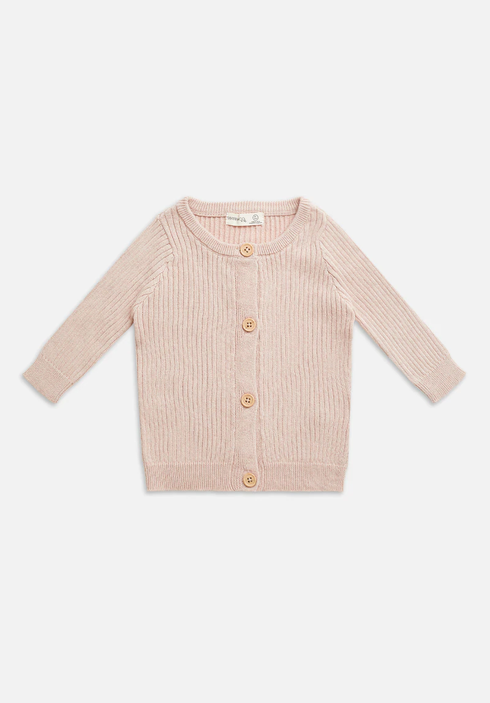 Texture Rib Cardigan - Pink Tint