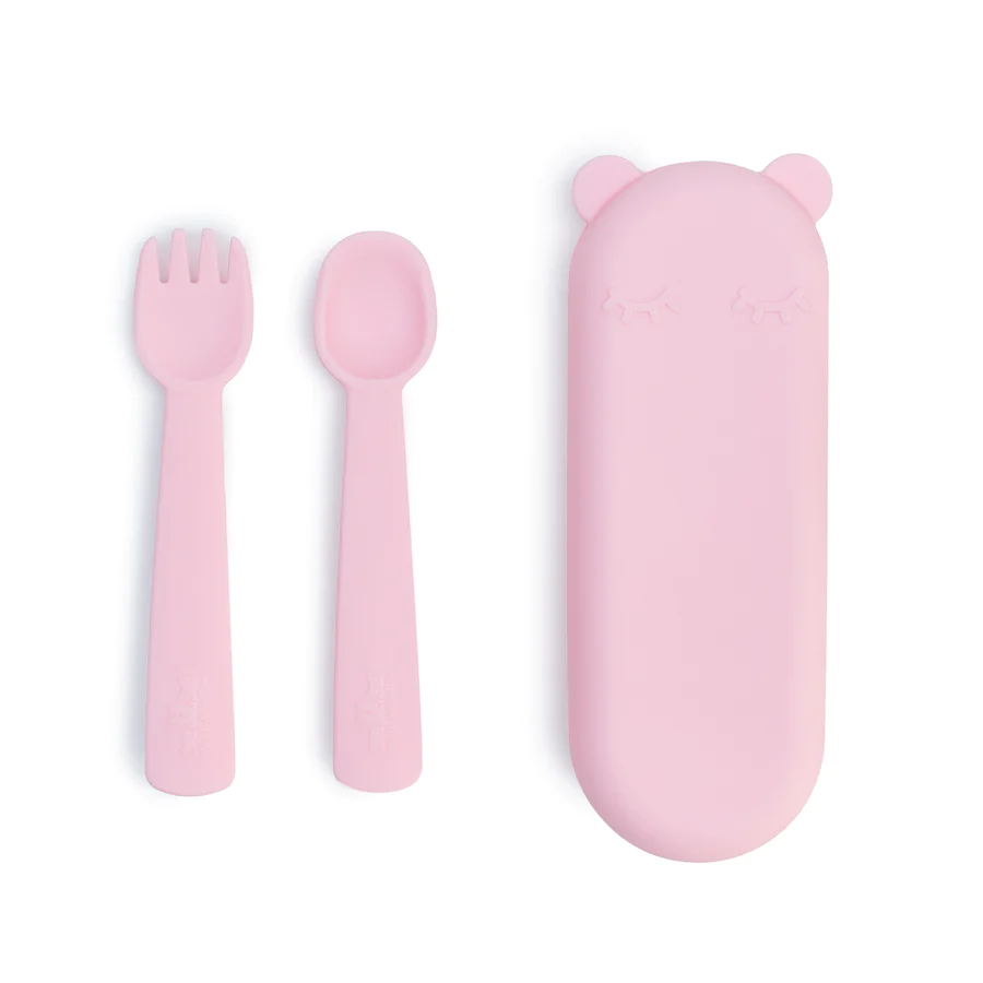 Feedie Fork & Spoon Set - Powder Pink