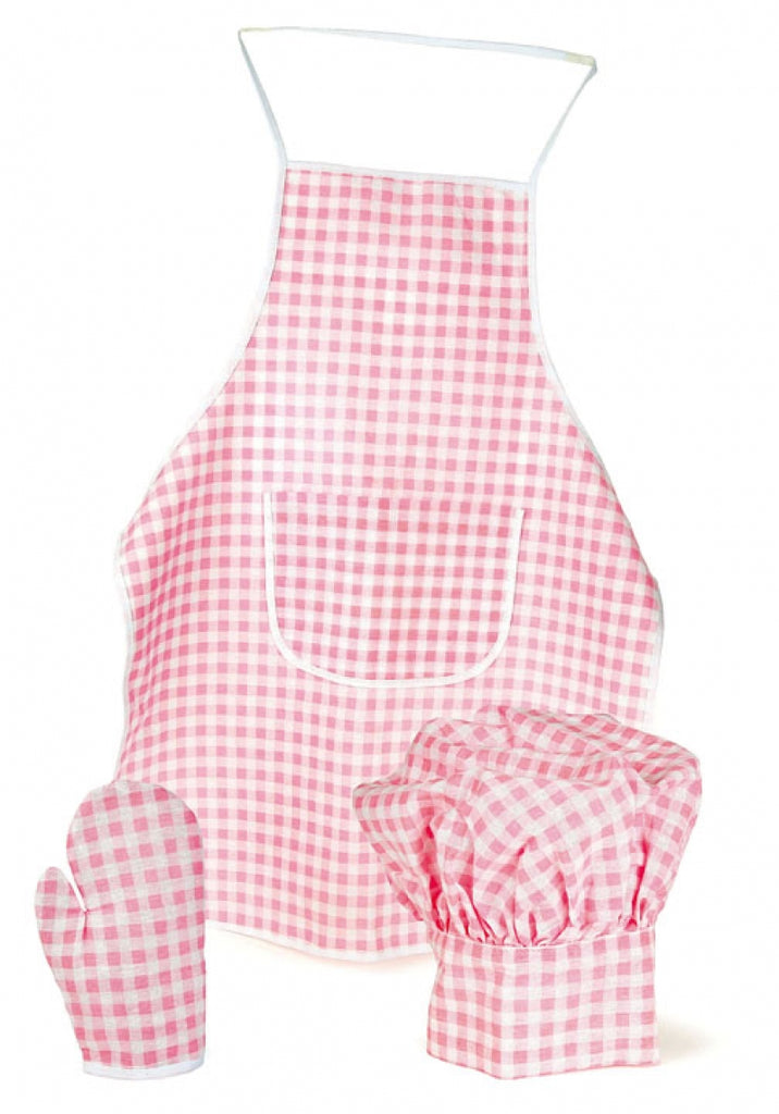 Apron, Glove & Hat Chef's set - Pink