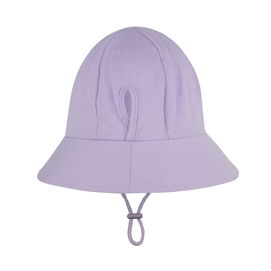 Ponytail Bucket Hat with Strap - Lilac