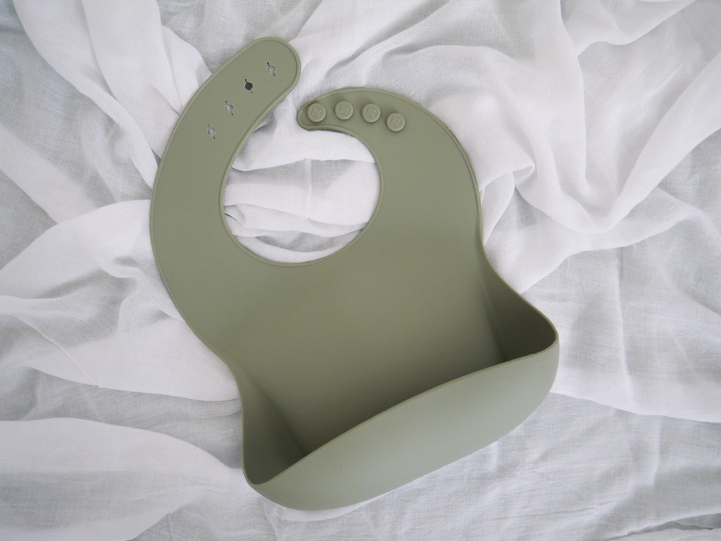 Silicone scoop bib - Sage