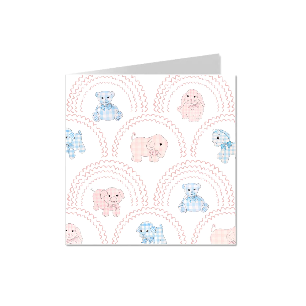Scalloped baby animal card
