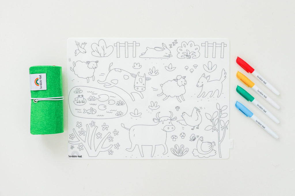 Scribble Mat - On the Farm - Green