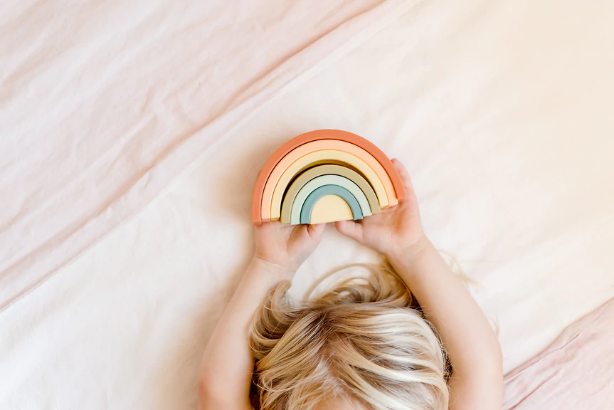 Silicone Rainbow Stacker - Cherry