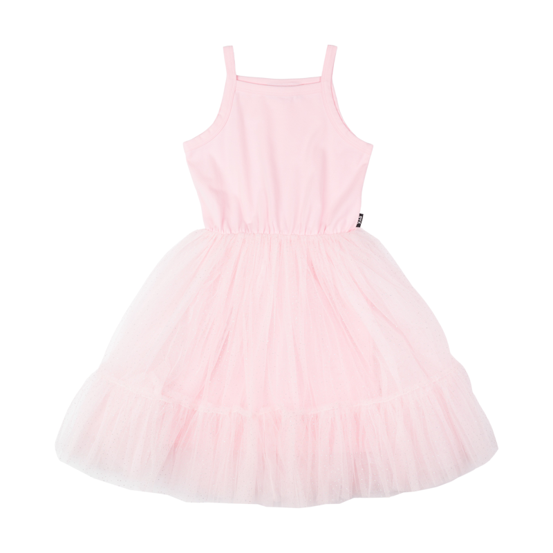 Pink Glitter Flounce Dress