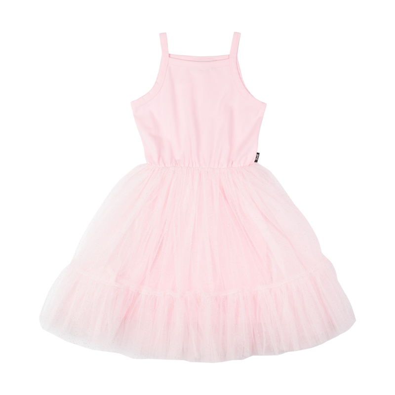 Pink Glitter Flounce Dress