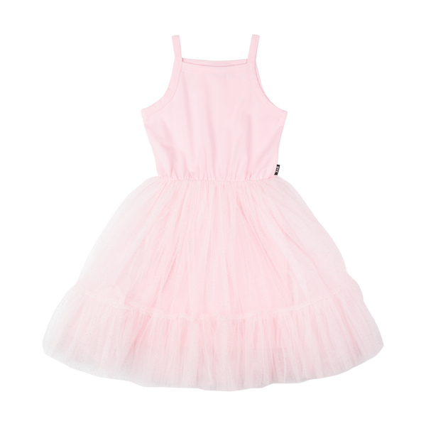 Pink Glitter Flounce Dress