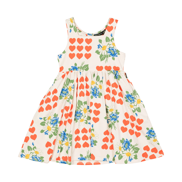 Floral Hearts Dress with Tie Back