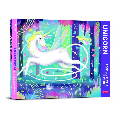 Sassi Book & Puzzle - Unicorn 100 pcs