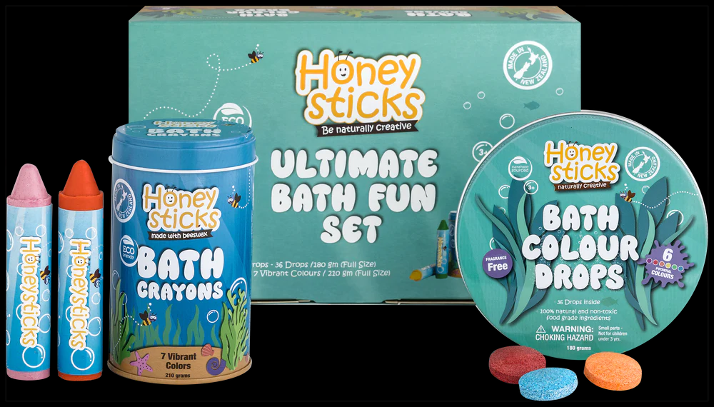 Honeysticks Ultimate Bath Fun Set - Bath Drops and Crayons