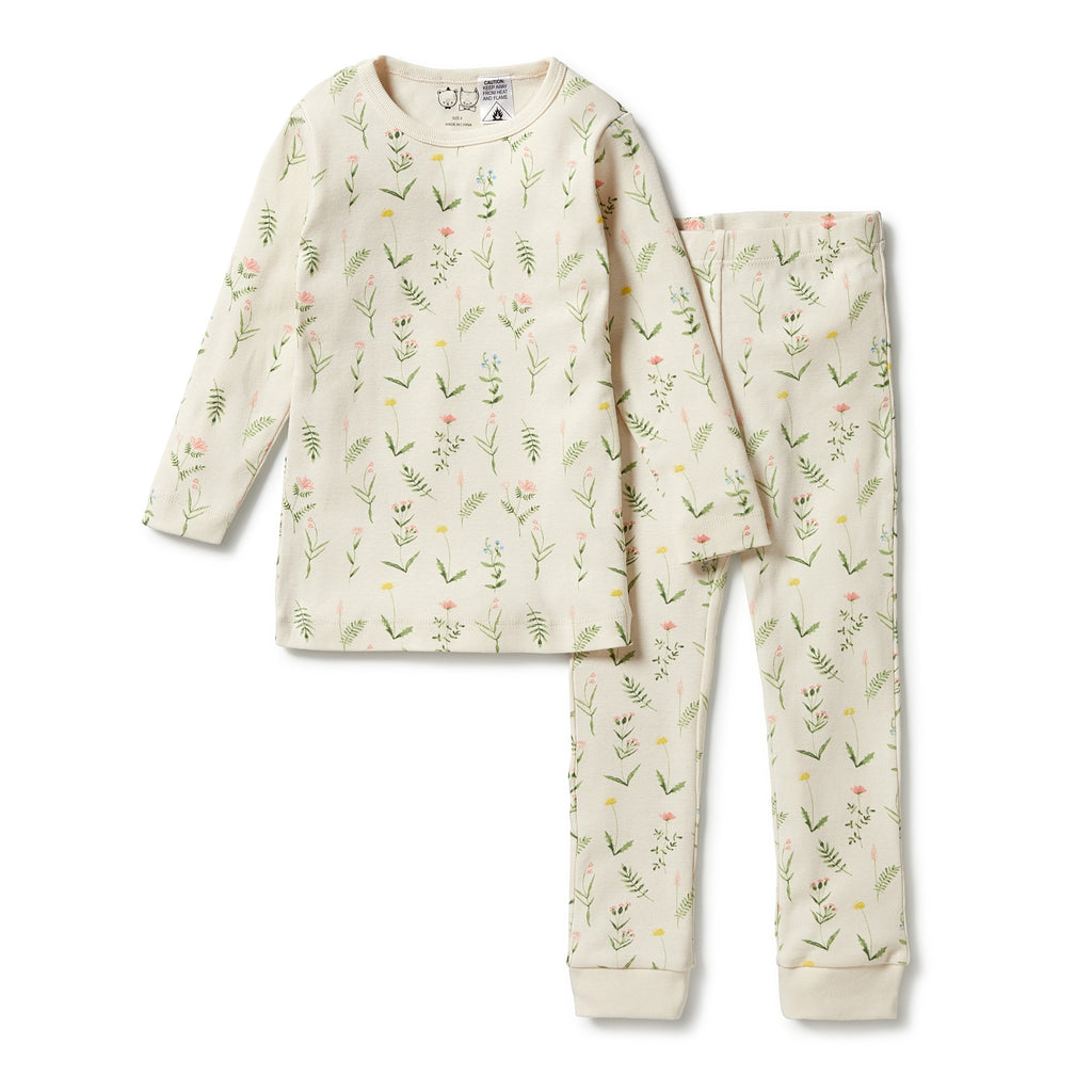 Organic Long Sleeve Pyjamas - Wildflower