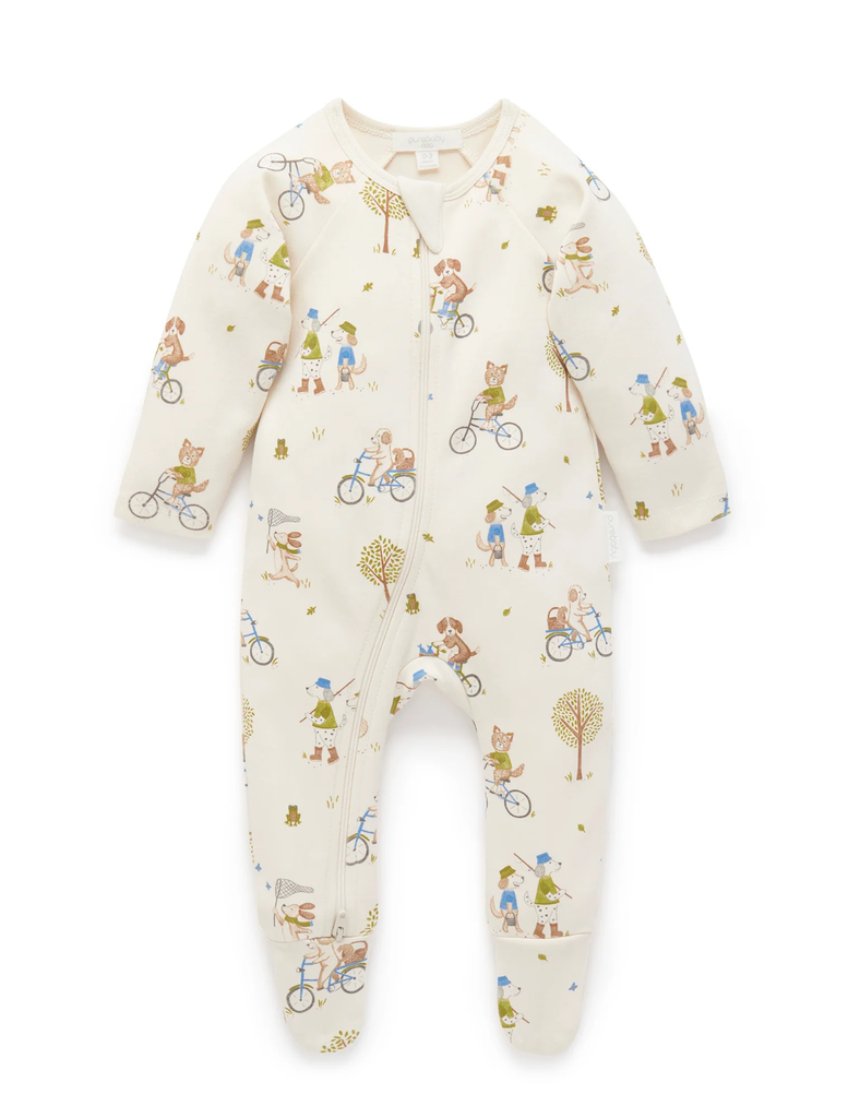 Thick Zip Growsuit - Boys Down River Print