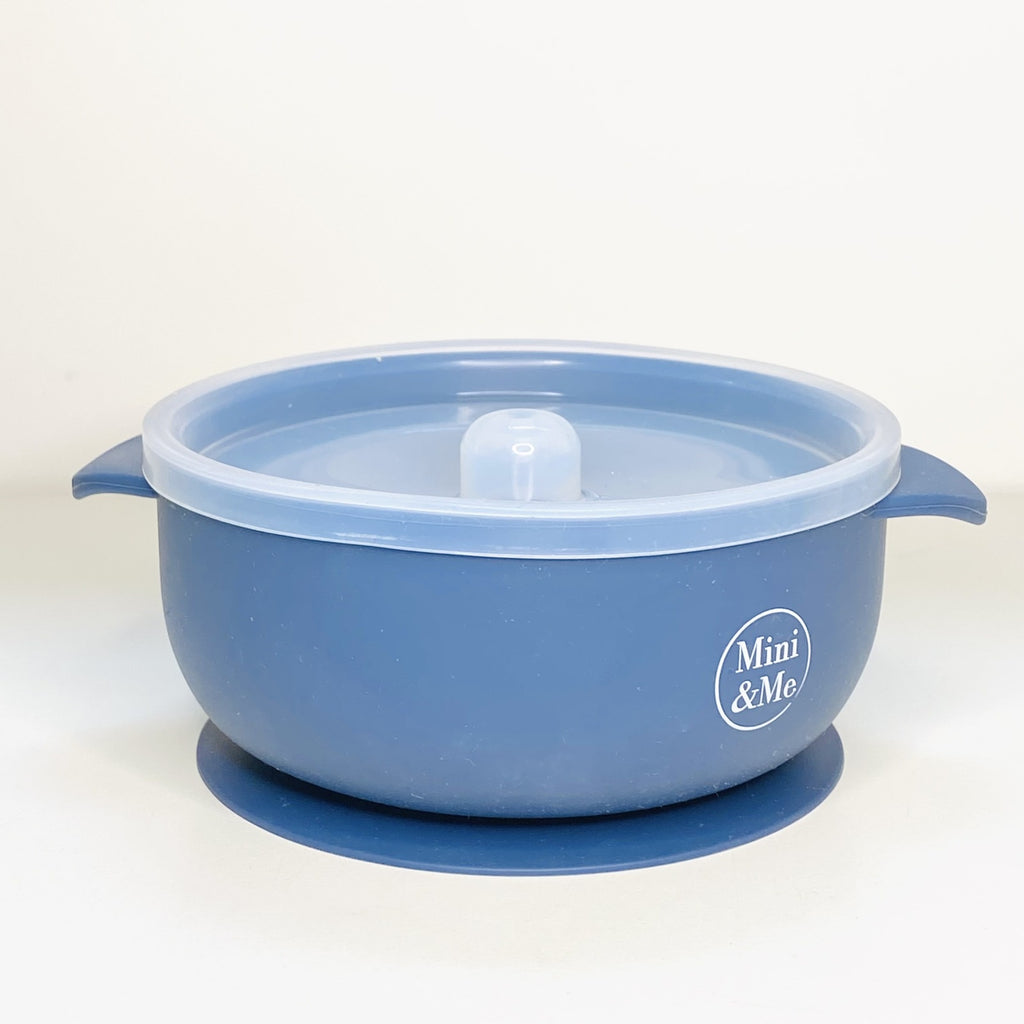 Suction Bowl with Lid - Blueberry