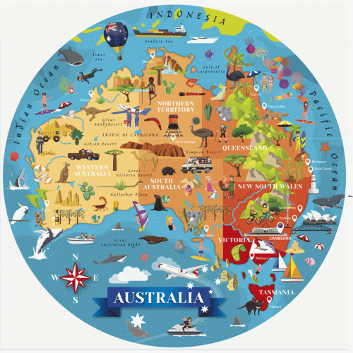 Travel, Learn & Explore - Puzzle and Book Set - Australia 205 pcs