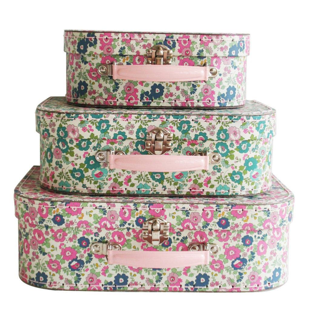 Kids Carry Cases (Small, Medium and Large)  - Petit Floral Teal Pink