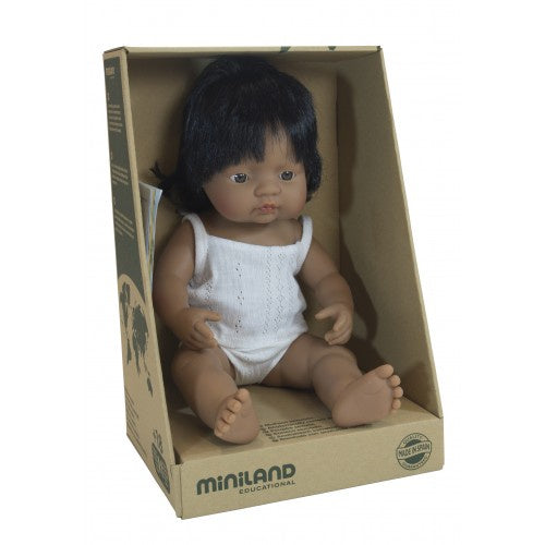 Miniland Doll - Anatomically Correct Baby, Hispanic Girl 38cm