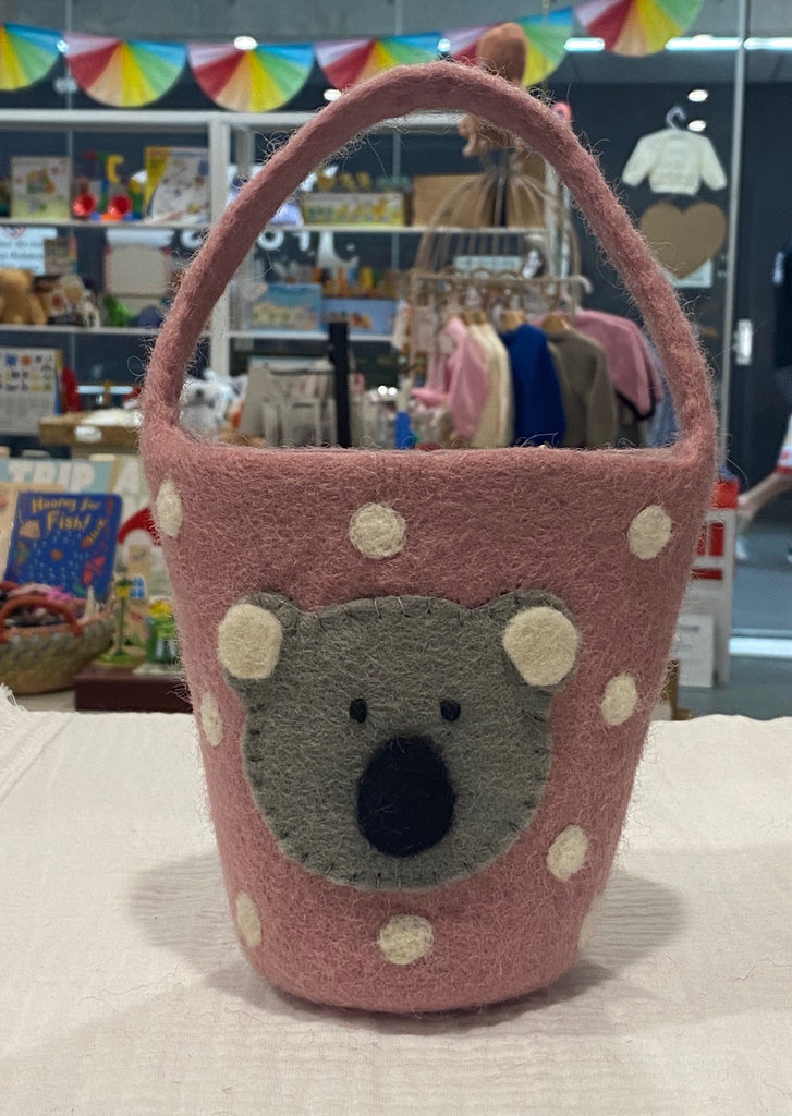koala basket - pink