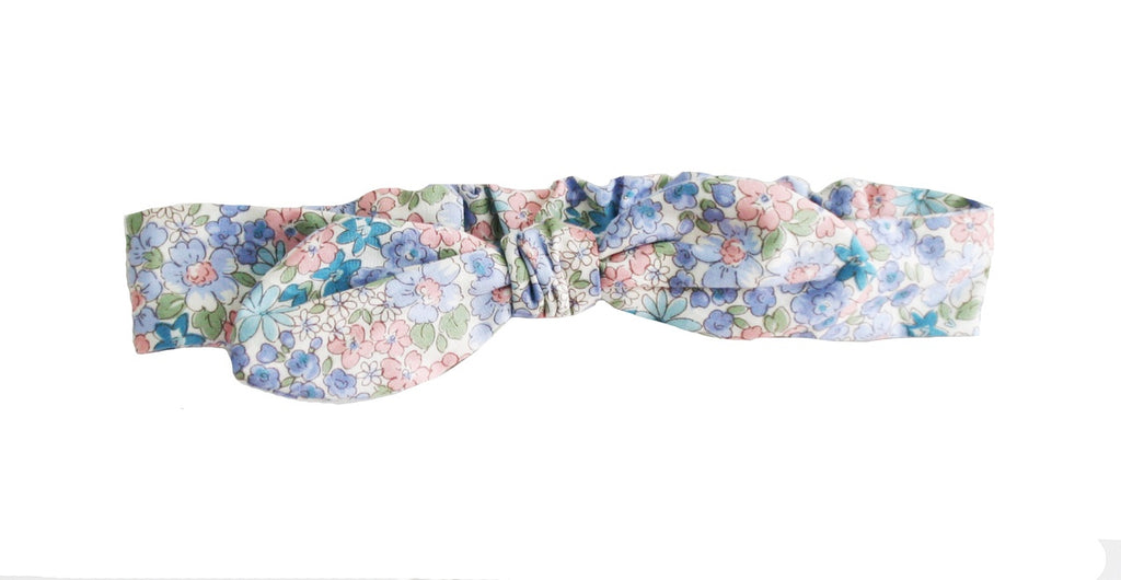 Adjustable Bow Headband Liberty Blue