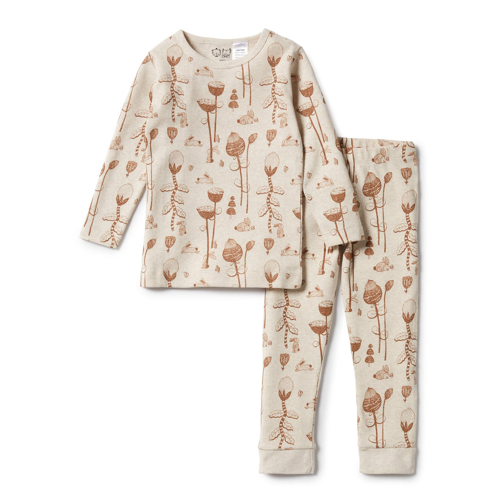 Organic Long Sleeve Pyjamas: Bunny Hop