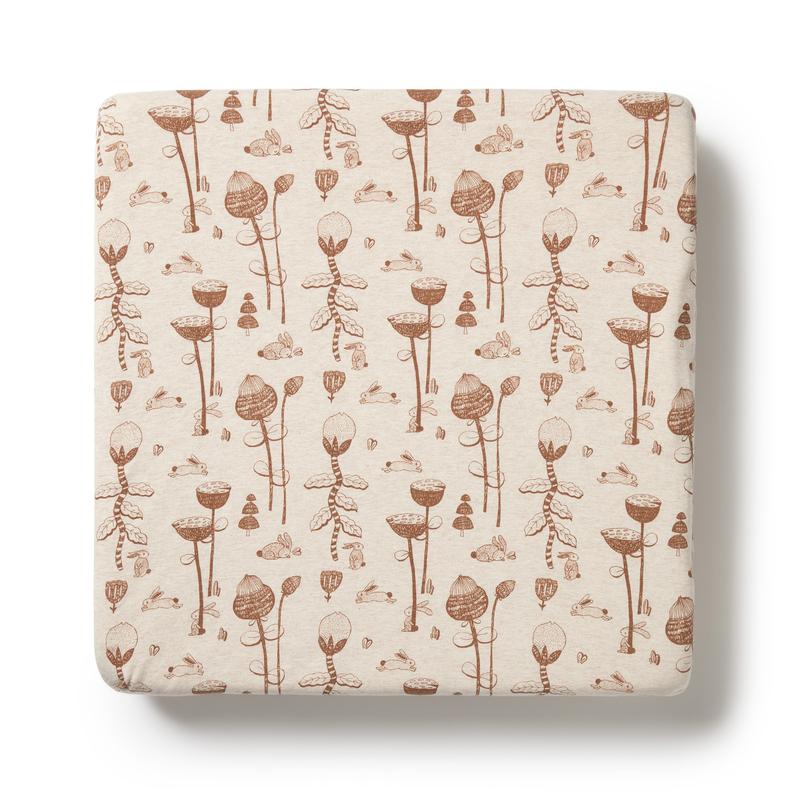 Organic Bassinet Sheet: Bunny Hop