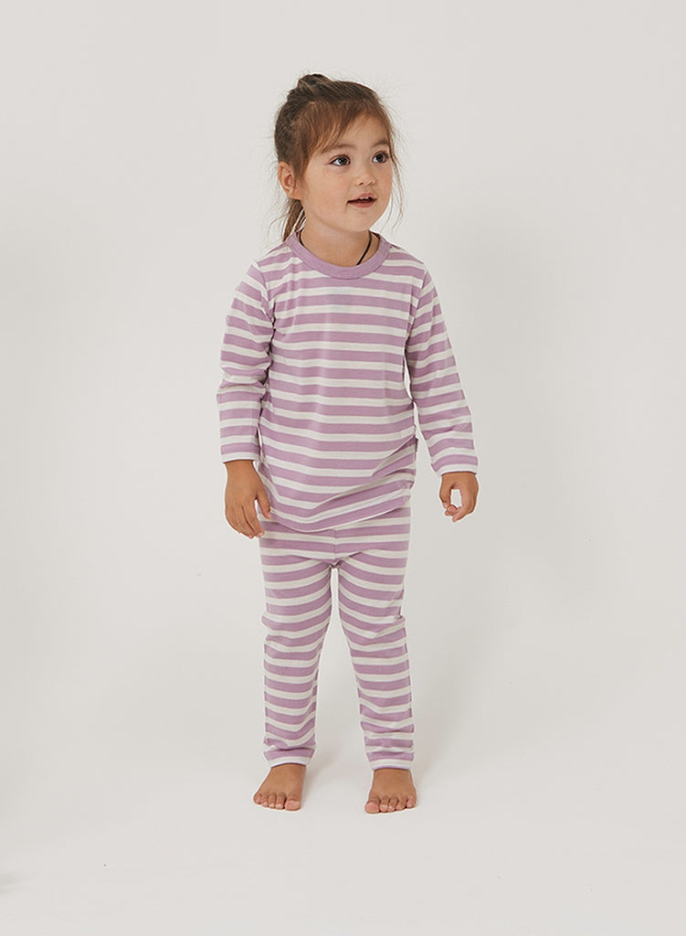 Merino Wool PJs - Mink Stripe  (1Y - 5Y)