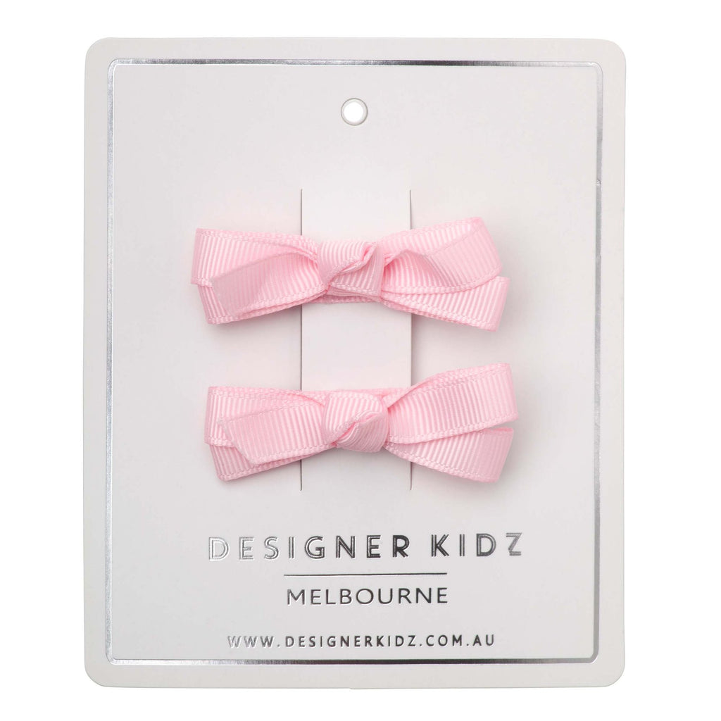 Mini bow clips pink