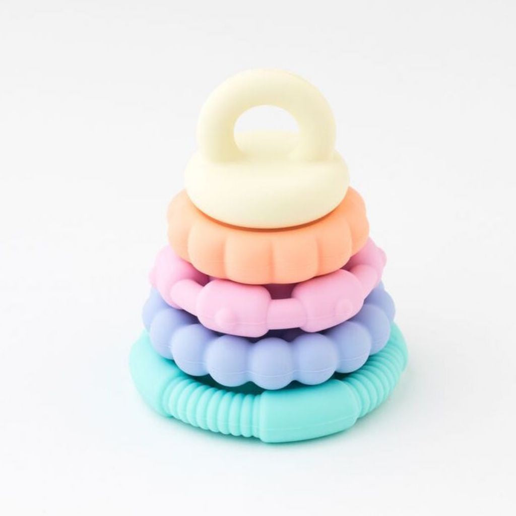 Rainbow stacker and teether toy - pastel rainbow